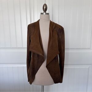 BNCI Faux Suede Brown Draped Moto Jacket